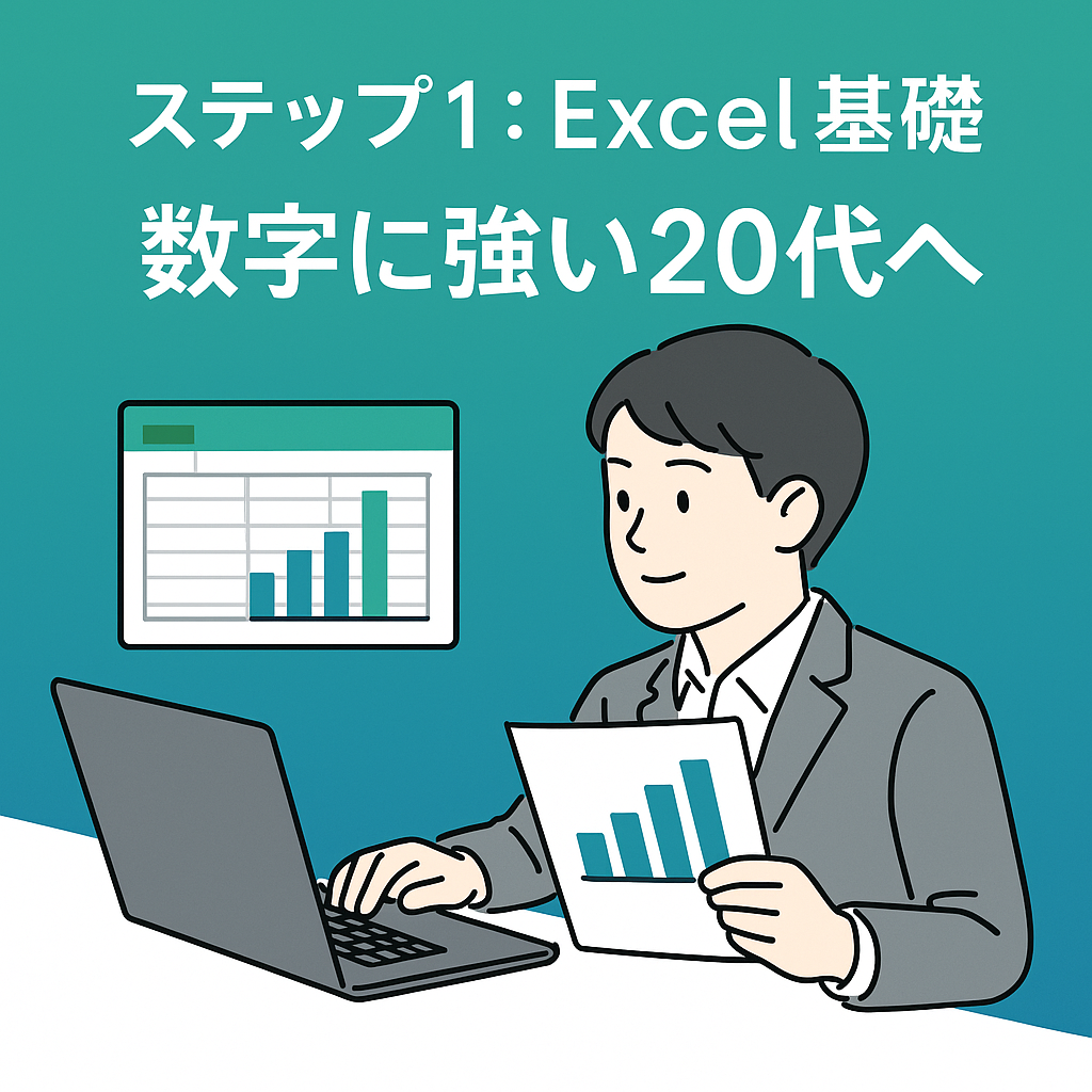 Excel基礎で数字に強くなる学習内容（関数・ピボット）を示すアイキャッチ
