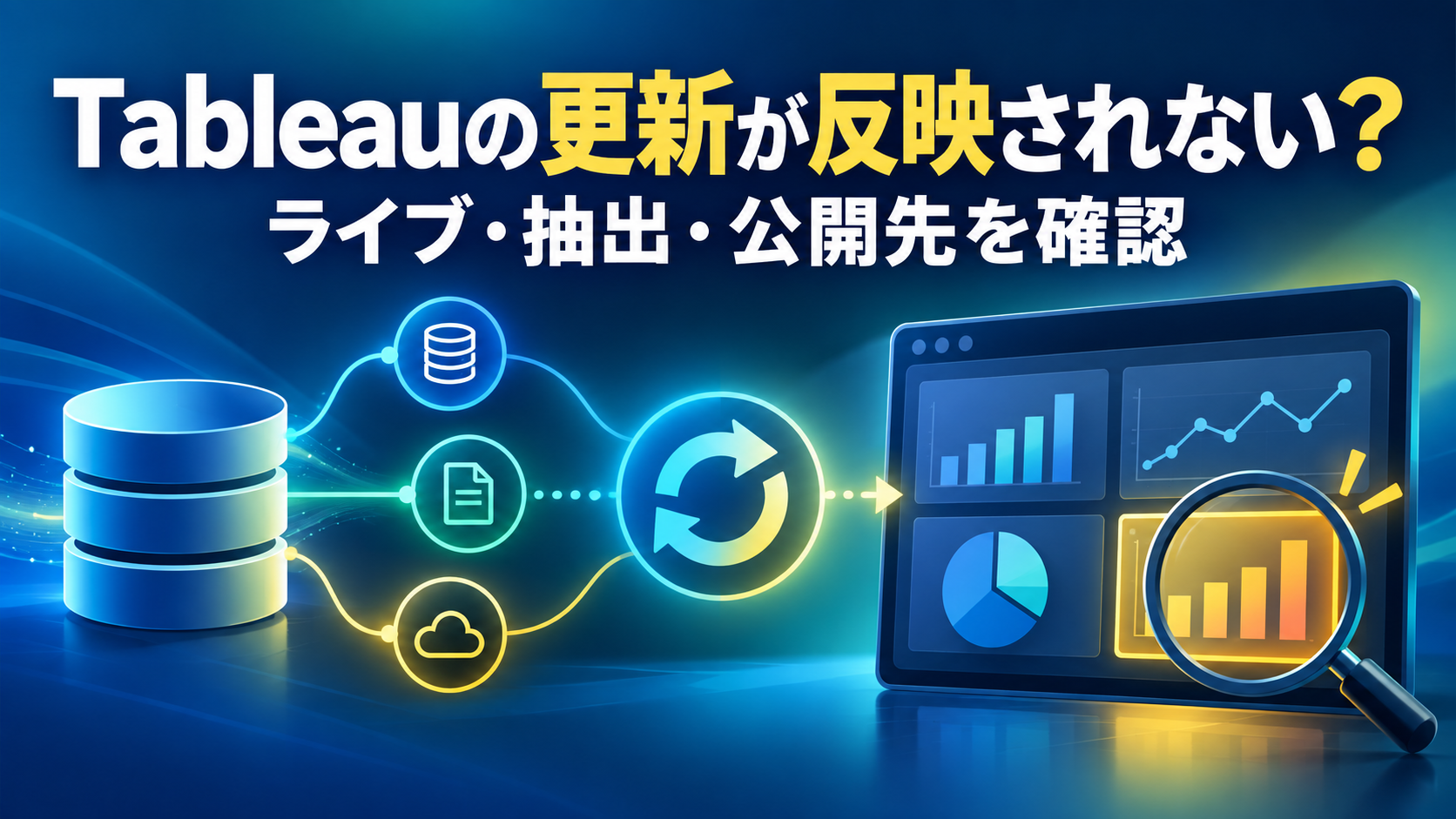 Tableauの更新が反映されない？／ライブ・抽出・公開先を確認