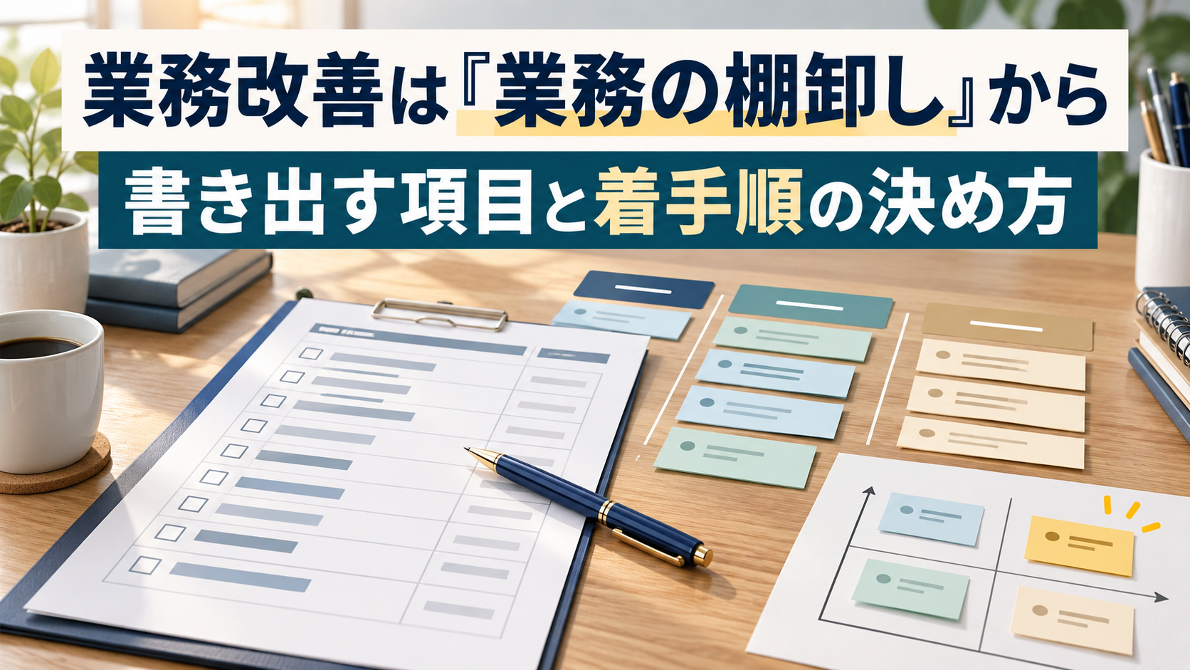 業務改善は、まず棚卸しから 補足: 書き出す項目と、手をつける順番の決め方